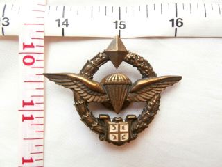 Serbia 1993 Civil War Special Police Brigade Parachutist Metal Brevet Badge.