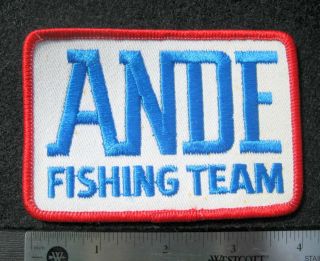 Ande Fishing Team Sew On Patch Angler Jig Fish Line Tackle Sport 4 " X 2 7/8 "