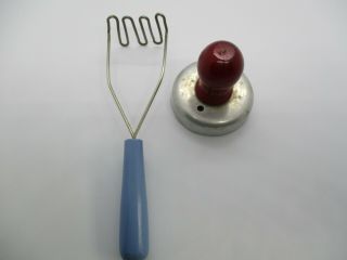 Vintage Aluminum Donut/biscuit Cutter And Childs Potato Masher