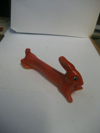 Cute Mid Century Ceramic Rabbit - Bunny - Hare Figure Orange Cooks Knife Rest/ X705