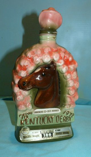 Kentucky Derby Jim Beam Decanter 98th Anniversary Of Ky Derby 1972 Empty
