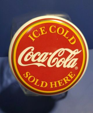 Vintage Coca Cola Glass Cookie Ceramic Lid Anchor Hocking Coke Advertising