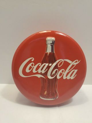 Vintage 1994 Coca Cola Coke Red 5.  5 " Round Collectible Tin Box Container