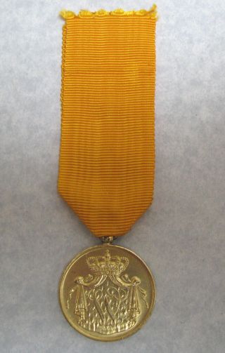 Netherlands Navy Long & Faithful Service Medal,  Gold For 36 Years,  1928 - 48,  Rare