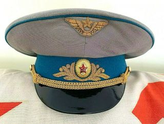 Ussr Soviet Russian Air Force General Summer Parade / Walking Out Dress Hat /cap
