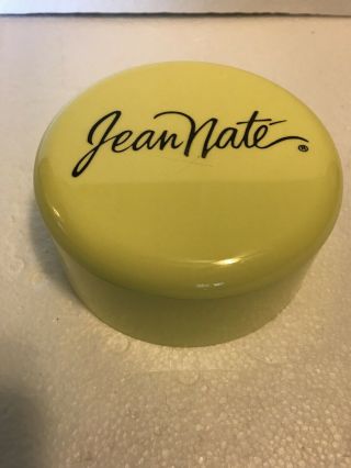 Vintage Jean Naté Empty Silkening Body Power Box & Lid Yellow Classic 6 Oz 5 "