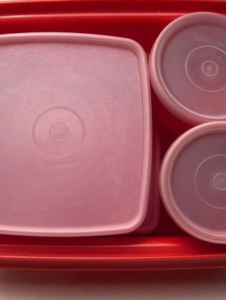 Tupperware 1254 Pac N Carry Lunch Box Paprika W/ 4 Containers & Lids EUC 3