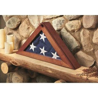 Walnut American Flag Display Case Veteran Military Shadow Box Burial Funeral