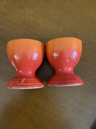 Le Crueset Egg Cups - Flame.  Set Of 2
