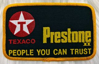 Vtg 70s Texaco Prestone Ii Embroidered Patch Antifreeze Oil Gas Trucker Uniform