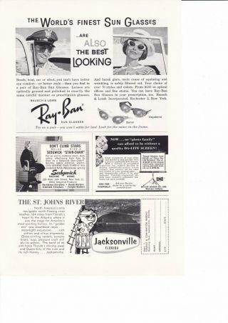 RAY - BAN Sunglasses Vintage Print Ads From Various Years 2