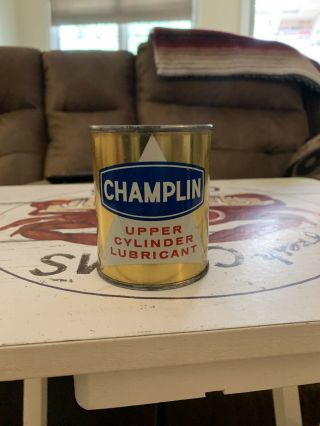 Vintage Champlin Oil Can Upper Cylinder Lubricant 8 Oz Metal - Color Great