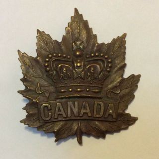 Rare Canada Boer War General Service Cap Badge Qvc 2.  25” Jr Gaunt Pith Helmet