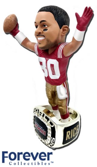 Jerry Rice (San Francisco 49ers) 1988 Bowl Ring Base Bobblehead Exclusive 2