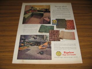 1950 Print Ad Bigelow Rugs & Carpets Modern House & Furniture York,  Ny