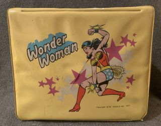 RARE 1977 Vinyl Wonder Woman Lunch Box Thermos TV Show Comic Strip Lunchbox Set 2