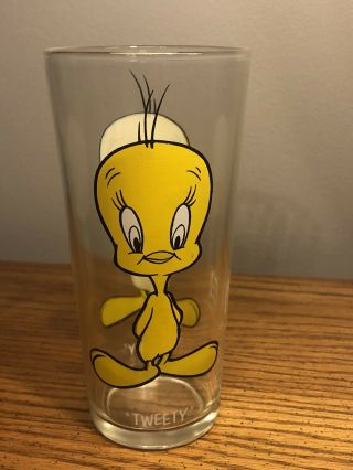 Vintage 1973 Tweety Bird Collector Glass Looney Tunes Warner Bros.  Pepsi