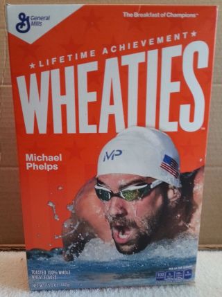 Opened 2017 Michael Phelps Wheaties Cereal Box (top Intact) Shipped