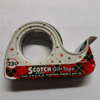 4 Vintage Advertising Scotch Tape Tin Metal Dispenser Christmas Gift Tape