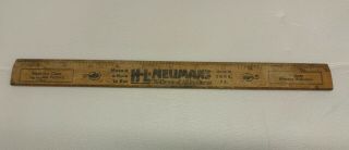Vintage Neuman’s Ice Cream Advertising 12 " Wooden Ruler - York,  Pa.