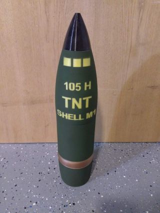 3d Printed 105mm M1 Artillery Shell - Piggy Bank - Life Size