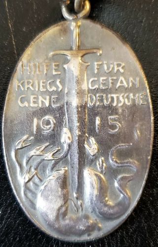 Ww1 1915 Medal For German Prisoner Of War Aid
