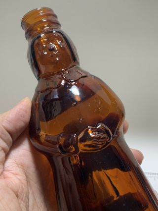 Vintage Brown Bottle 8 1/4” Tall Aunt Jamima Syrup Bottle