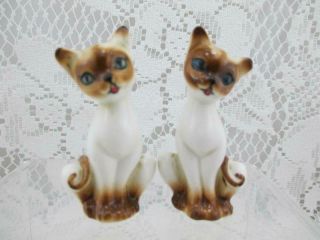 Vintage Mini Siamese Cats Kittens Salt And Pepper Shakers Bone China
