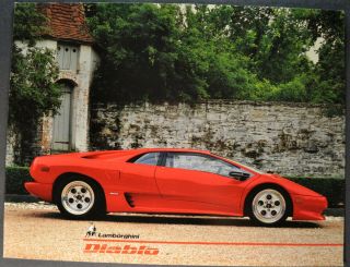 1990 - 1991 Lamborghini Diablo Sales Brochure Sheet
