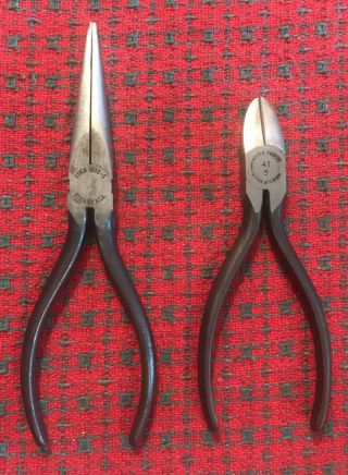 Vintage Utica Pliers Side Cutters Us Military Signal Corps Tl - 103,  Tl - 126.  Nos