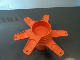 Vintage Tupperware Measure Cups Complete Set 6 Orange