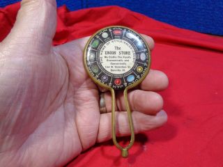 Antique Advertising Celluloid Pocket Mirror The Union Store Danville Ill.  Bxg
