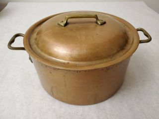 Vintage Waldow 20 Copper Pot Made In Bklyn,  N.  Y.