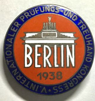 East German Berlin Ddr Gdr International Audit & Trust Conference Badge Ww2 1938