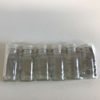 Spice Jar Storage Container Replacements Stopper Lids Clear Glass Set Of (6)