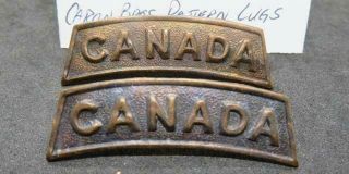 General List Canada Wwi/cef Brass Curved Shoulder Titles