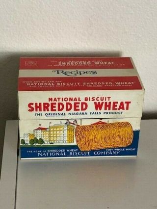 Nabisco Shredded Wheat Metal Tin Recipe Box 1973 Collectible