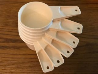 Vintage Tupperware Measuring Cups Full Set Of 6 Flat Handles