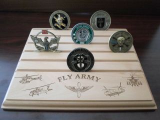Military Challenge Coin Holder/display 8x10,  Fly Army