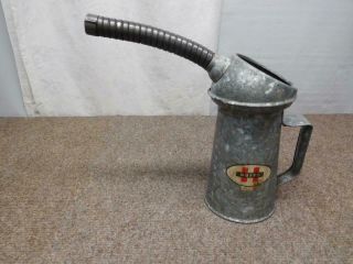 Vintage Huffy 1qt Galvanized Oil Can With Flexible Spout 3221 Org/label