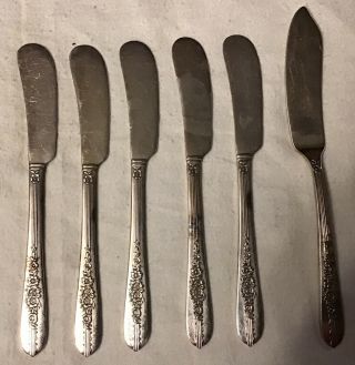 Oneida Nobility Plate Royal Rose Silverplate Flatware 1butter Knife 5 Individual