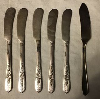 Oneida Nobility Plate Royal Rose Silverplate Flatware 1Butter Knife 5 Individual 2