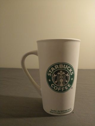 Starbucks 2006 Tall Large Coffee Mug Cup 16 Oz White Green Siren Mermaid Logo