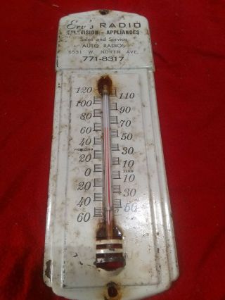 Vintage Advertising Thermometer Ervs Radio Television Appliances