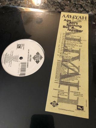 Aaliyah Lp Age Aint Nothin But A Number Rare Orig Jive 1994 Oop R&b Promo