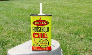 Vintage Tru Test True Value Household Oil Handy Oiler Advertising Tin Can