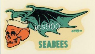 Vintage Ed Roth " Big Daddy " Seabees Winged Skull 1965 Water Decal Art