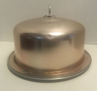 Vintage Retro Regal Ware Alumimun Cake Carrier With Copper Top With Twist Lock