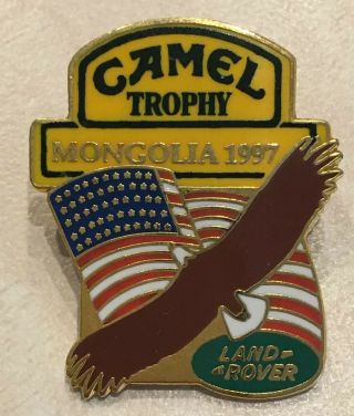 Camel Trophy Land Rover Mongolia 1997 Pin Old Stock Defender,  Discovery.