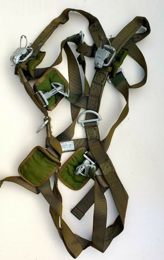 Us 1980’s Nos,  Olive Green Nylon Pilots Part 11 - 1 - 2143 Parachute Harness,